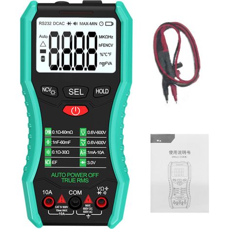 Multimètre numérique portable avec rétroéclairage, voltmètre, multimètre numérique de poche, testeur de tension multifonctionnel intelligent sans contact (1/5)