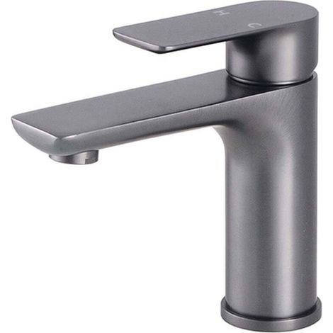 Robinet de salle de bain moderne, robinet d'évier au design élégant, cuisine, mitigeur en acier inoxydable, eau chaude et froide disponible, robinet en acier inoxydable gris-TONCHEAN