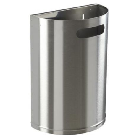 Corbeille décrochable murale Arkea - 20l - inox brossé AISI 304 (18/10) (1/4)