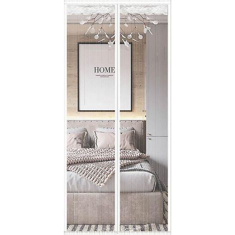 moustiquaire De (100x220cm) Noir  Porte Magntique Fermeture Automatique Rideau Porte Anti Insectes Mouche Moustique Avec Aimants Sans Perage (1/5)