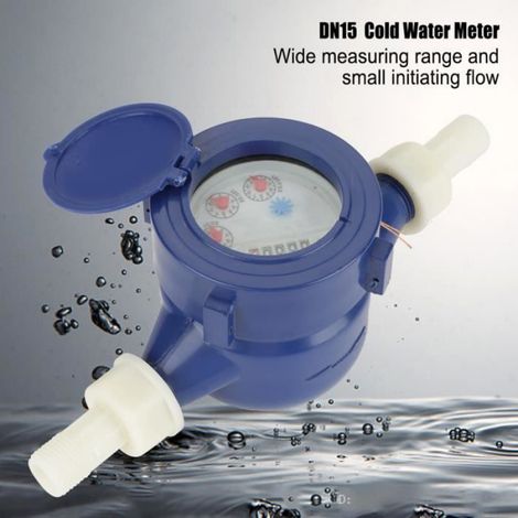 Omabeta Compteur de mesure de flux d'eau, DN15 jardin maison en plastique compteur d'eau froide flux d'eau unique outil de mesure (1/4)