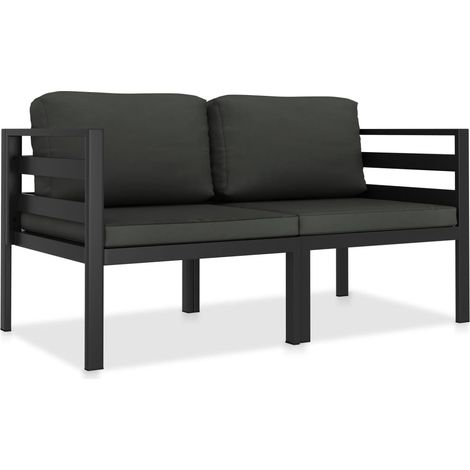 Ensemble de canapés 2 pcs avec coussins Aluminium Anthracite (1/3)