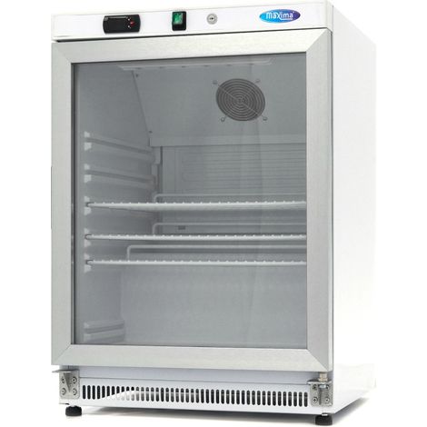 Mini vitrine réfrigérée 200L avec porte en verre étagères réglables refroidissement ventilé - Maxima
