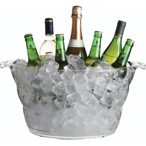 Refrigeratore per bevande in acrilico Bar Craft, secchiello per bottiglie di birra, vino o champagne, contenitore per bevande e bibite, plastica - trasparente