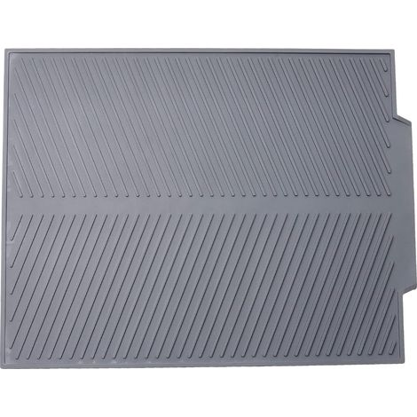 Sollbry Tapete de secado de silicona grande para platos, tapete grueso para fregadero de secado rápido, 43 x 34 x 0,5 cm, gris (1/5)