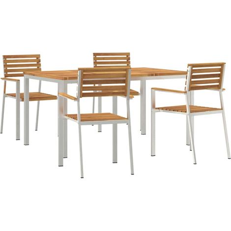 Maison Exclusive - Garten Essgruppe 5 pcs Massives Akazienholz un