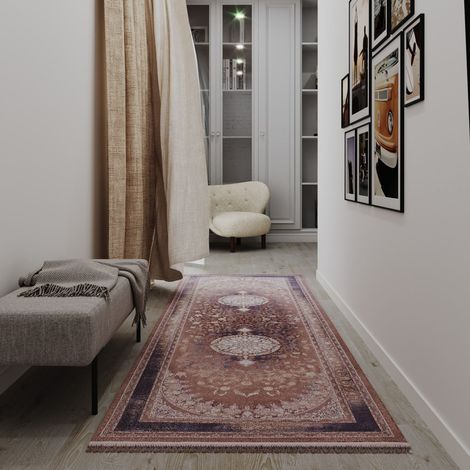 Tapis oriental tissé Vihan - 200x100cm, Rectangular - 100% Acrylique - Tissé - Bleu