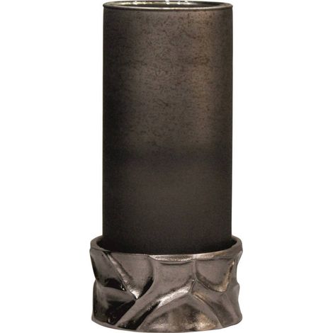 Photophore fumé en verre et aluminium - gris fumé (1/3)
