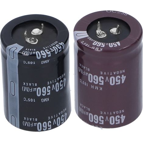 2 condensateurs électrolytiques en aluminium 450V 560μF 105°C pour lampes LED économiques et matériel audio