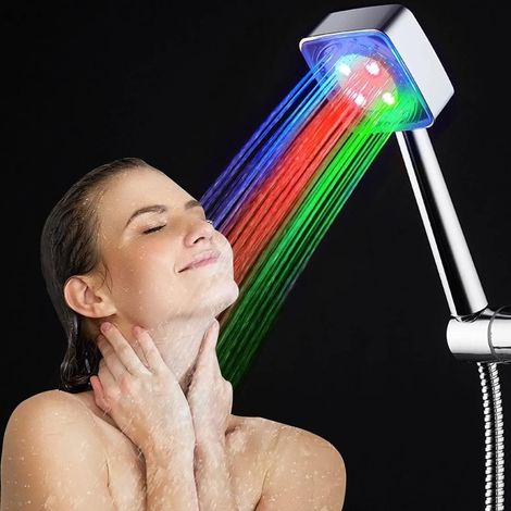 Pommeau de douche LED, pommeau de douche éclairé, pommeau de douche LED avec 7 couleurs changeantes, pommeau de douche, douche de salle de bain LED (1/5)