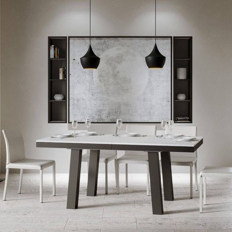 Tavolo "Cesena" allungabile in legno per sala da pranzo -Allungabile fino a 440 cm / Marmo (1/5)