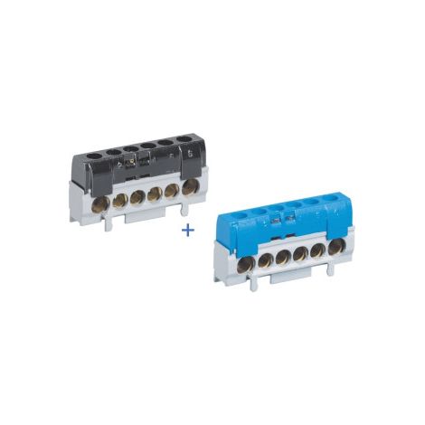 Legrand - Bornier isolu00e9 Phase + Neutre - Ru00e9f : 004816+004815 (1/5)