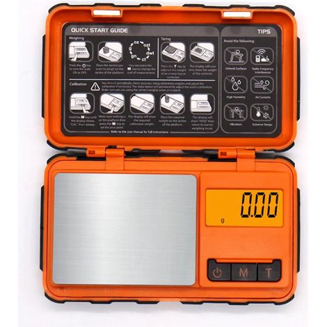 Balance de poche haute précision INF - Capacité 200 g, précision 0,01 g, orange (1/5)