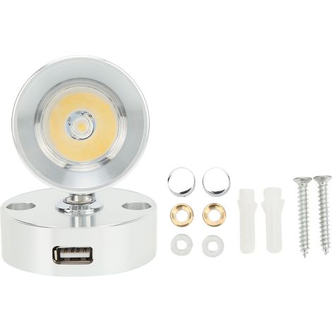 Liseuse Caravane, Lampe de Chevet pour Caravane Bateau pour la Chambre 12-24V 3W Argent Blanc Neutre (1/5)