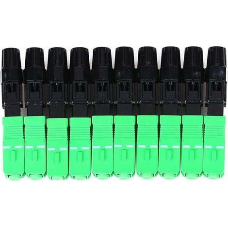 Lot de 10 connecteurs rapides fibre optique SC APC, connecteur optique monomode, connexion FTTH sans outil (1/4)