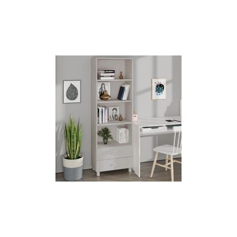 Buffet HAMAR Blanc 60x35x180 Bois de pin massif (1/5)