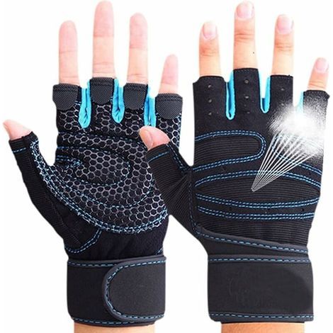Guantes de levantamiento de pesas para hombres y mujeres - Guantes de fitness para levantamiento de pesas, gimnasia, CrossFit y barra - Guantes de gimnasio transpirables y antideslizantes para hombres (1/5)