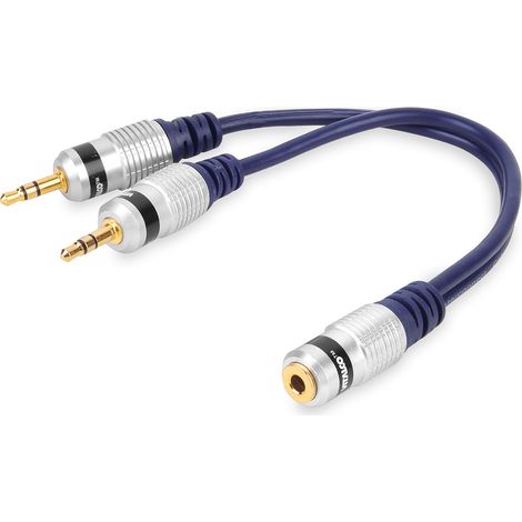 Adaptador de conector jack estéreo de 3,5 mm - 2 conectores jack estéreo de 3,5 mm vitalco (1/5)