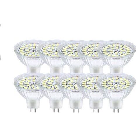 BUNTHAUS Ampoule LED GU5.3 Blanc Froid 6000K, MR16 LED 12V 3W Equivalent à 30W Halogène, Ampoules LED Spot Non Dimmable, Lot de 10 [Classe énergétique F]