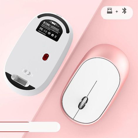 Souris sans fil double mode 2.4g Ultra-mince rechargeable bureau et ordinateur portable à la maison, souris sans fil pour tous les,