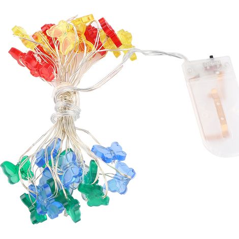 Guirlande lumineuse papillon à 30 LED, 30 LED, pour décoration de chambre, mariage, Noël (colorée) (1/5)