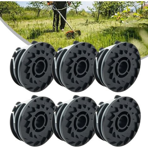 Pack of 6 replacement line spools for LIDL Parkside PRTA 20-Li A1, B2, C3, PRT 550 A1, A3, PRT 300 A1 brush cutters (1/5)
