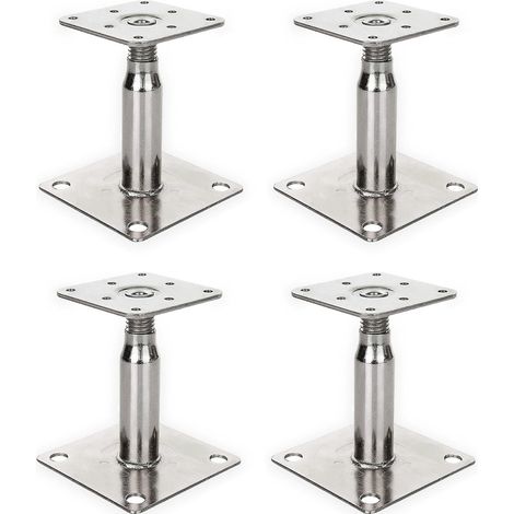 Lot de 4 Supports de poteau réglables, Galvanisé, 100 à 150 mm, Pour construction, Toiture (1/5)