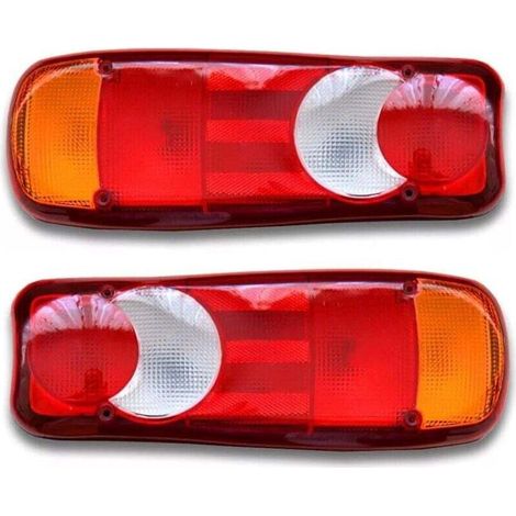 2 luces traseras para camión, camión volquete, tractor, remolque, chasis - bombillas universales de 12V - Crezuo