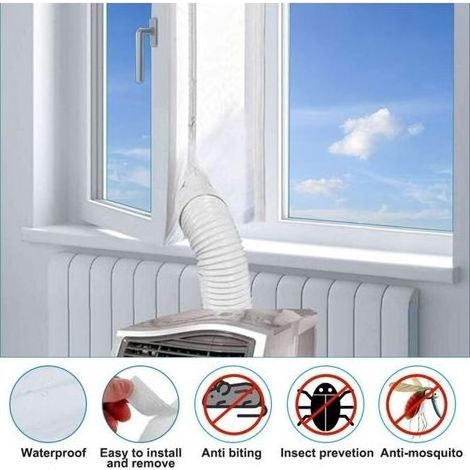 400CM Kit Joint de Fenêtre Climatisation Mobile, Accessoire Climatiseur Portatif Fonctionne avec Les Unités De Climatisation et Sèche-Linge, Facile à Installer (1/5)
