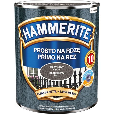 Hammerite Direktrost-Metallfarbe, Hammergrau, 0,7 l