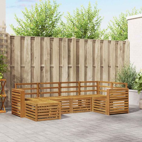 Sofagarnituren 6 pcs Natur Massivholz Akazie (1/5)