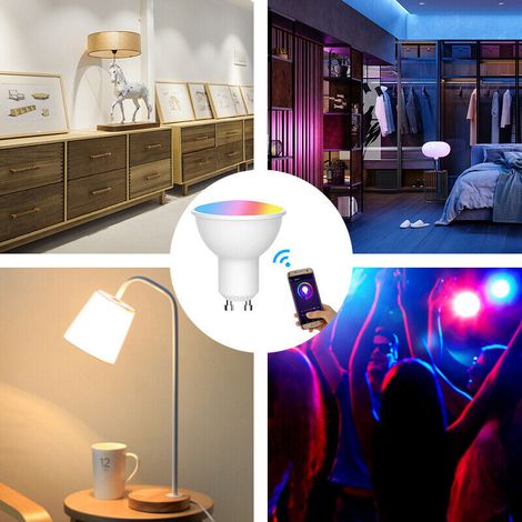 FLITI GU10 5W Smart LED Bulb with WiFi, Bluetooth, RGB+CCT, 2700K, 500lm, Dimmable, Compatible with Alexa and Google (2/4 Pack) (1/5)
