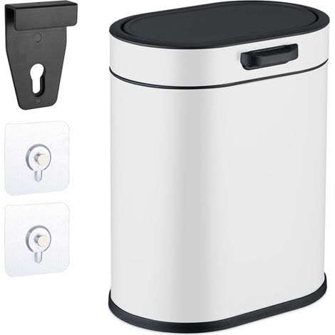 Pattumiera sospesa da 5 litri con coperchio a pressione per cucina/bagno