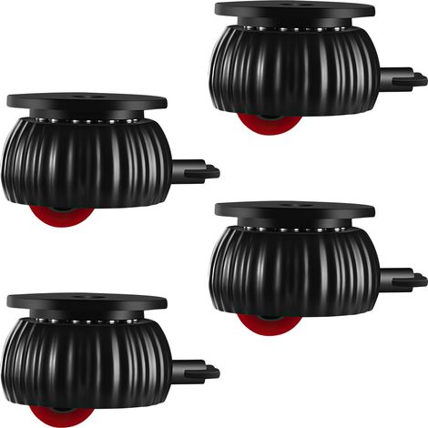 JSSEVN - Pieces Adhesive Furniture Casters, Furniture Casters with Brakes, 360° Swivel Casters, Silent Transport Casters (Black) (1/5)