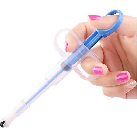 Pet Medicine Seringue Comprimé Pilule Pistolet Pilules Push Distributeur Médecine Eau Lait Seringue Chien Chat Chiot Feeder Kit (Bleu), (1/4)