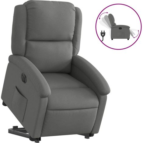 Maison Exclusive - Poltrona Alzapersona Reclinabile Elettrica Grigio Scuro Tessuto