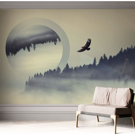 Carta da parati autoadesiva - impermeabile - murale da parete - decorazione murale - Paesaggio boschivo 312x219 cm (1/5)