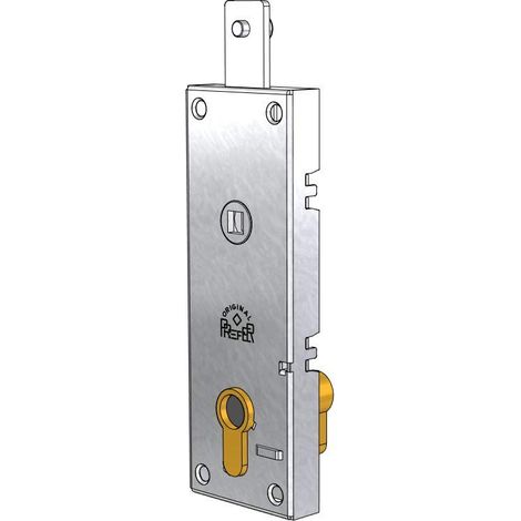 serratura per basculante/garage cilindro a profilo europeo interasse 70 mm, senza leva per sblocco interno