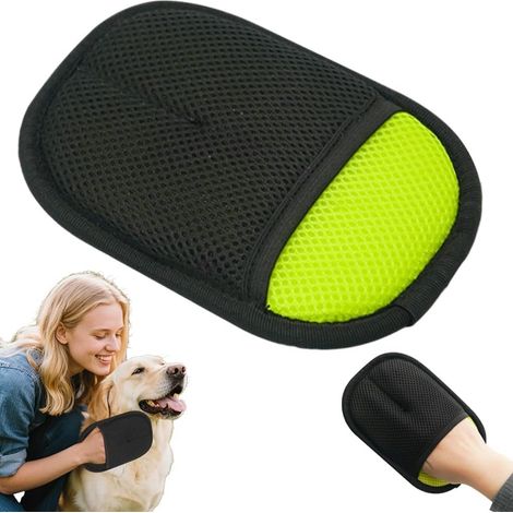 Gants verts pour chiens et chats – Lot de 2, anti-poils, nettoyage et massage doux (1/3)