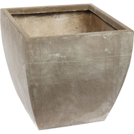 Vaso da fiori trapezoidale XL, resistente alle intemperie, grigio-beige (1/4)