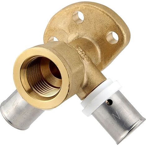 Pressfitting-Wandwinkel 52 mm - doppelt - 16 x 2,0 mm - 1/2 Zoll Innengewinde für MV-Rohr