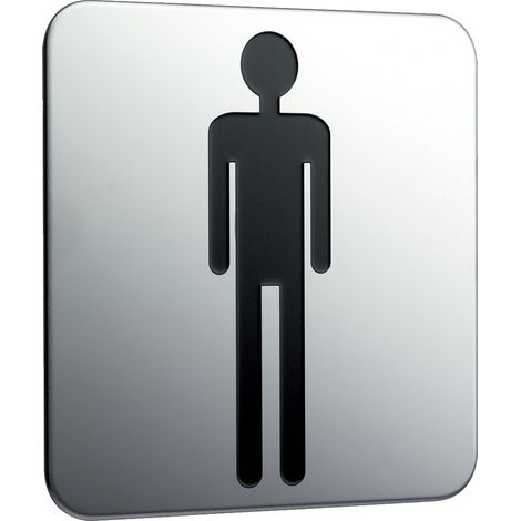 Türschild emco system 2 zum Aufkleben, Herren, chrom - 357600001 (1/3)