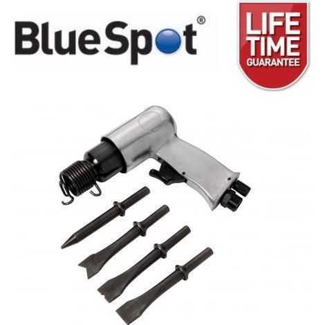 BlueSpot Air Hammer Chisel Set With 4 Chisels Compact Design Tool For Compressor