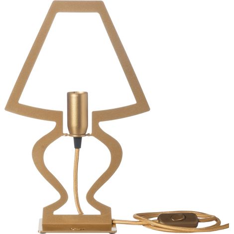 Lampada da tavolo Silhouette Ø22x33 cm Ferro traforato Oro trasparente Design decorativo moderno Made in Italy Attacco E14 Complemento arredo elegante
