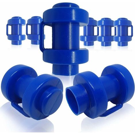 Lot De 8 Embouts De Poteau De Trampoline Pour Poteaux De Filet De Trampoline Ø 25 Mm, Particulièrement Robustes, Embouts Résistants Aux Intempéries, Pièce De Rechange Pour Filet De Sécurité (Bleu) (1/4)
