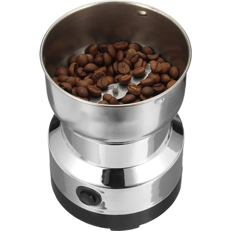 Moulin à café électrique en acier inoxydable pour grains de café, épices et noix, idéal pour la cuisine, la maison, le bureau et les voyages.-AquaForge (1/5)