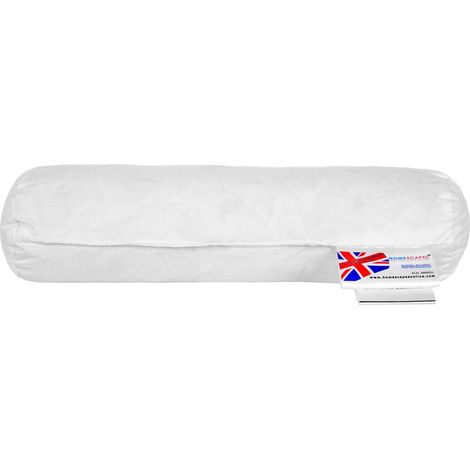 Homescapes – Traversin en plumes de canard 30 x 9 cm – Enveloppe 100% coton hypoallergénique – Garnissage naturel pour confort optimal (1/2)