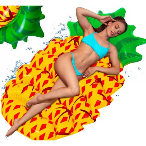 Colchón inflable de playa P1D con diseño de piña XXXL para natación