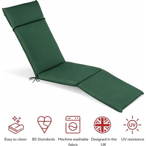 SP Outdoor Garden Lounger Steamer Cushion - L183 x W49 x H6 cm - Green