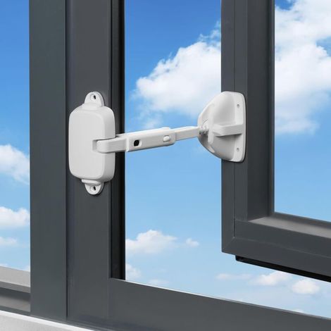 Limitador de seguridad para ventanas infantiles, apto para cierres de seguridad para bebés, niños pequeños y mascotas (Blanco)